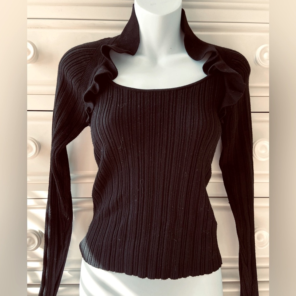 Maeve Anthropology NWOT black top, stretchy, Small